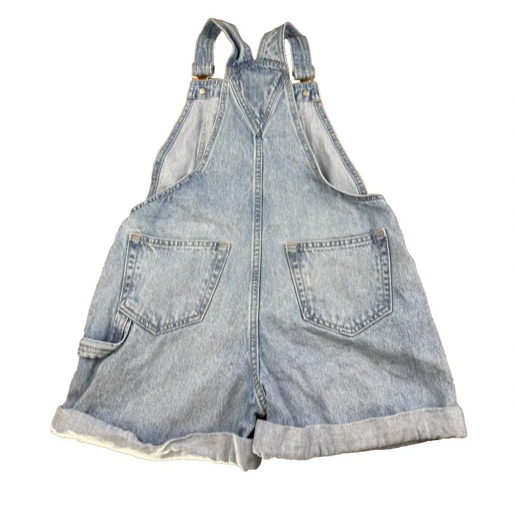 Gap Teen Denim Shortalls Light Wash Blue Kids XL Adjustable Straps